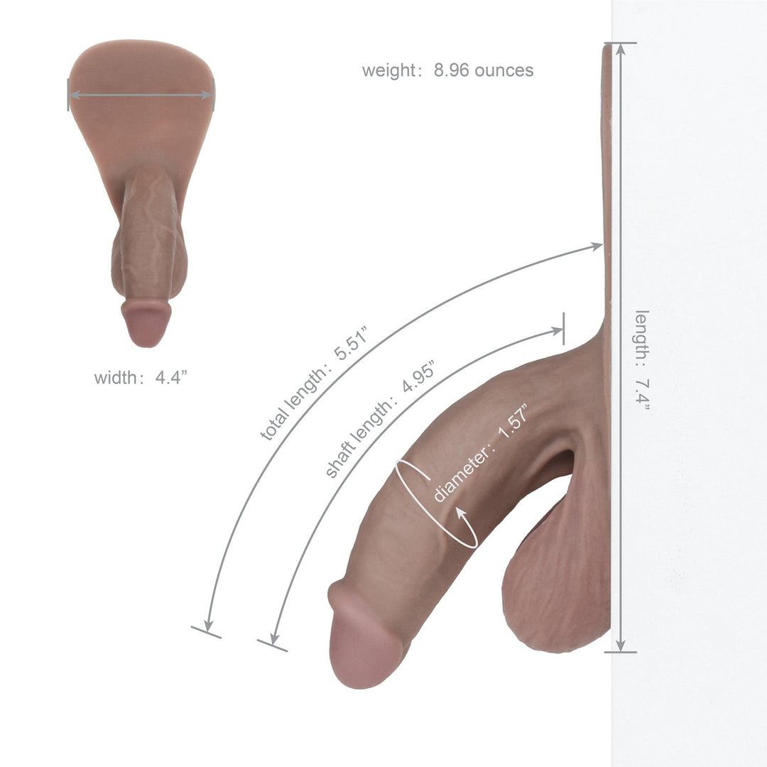 AXOLOM Monsieur Wiggle Soft Realistic FTM Packer 5" Shaft Cut Version - Axolom